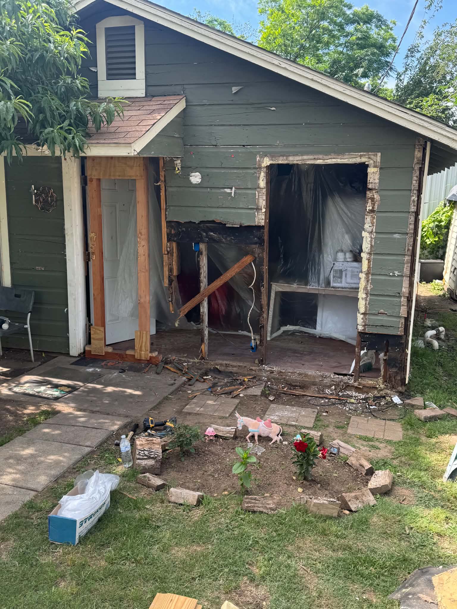 Exterior renovation in progress