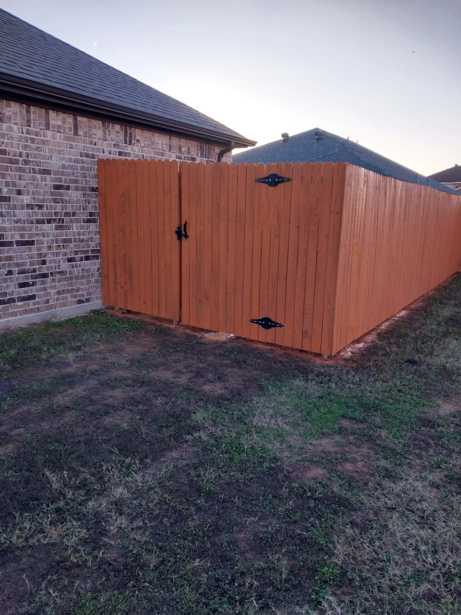 Cedar wood fence with gate