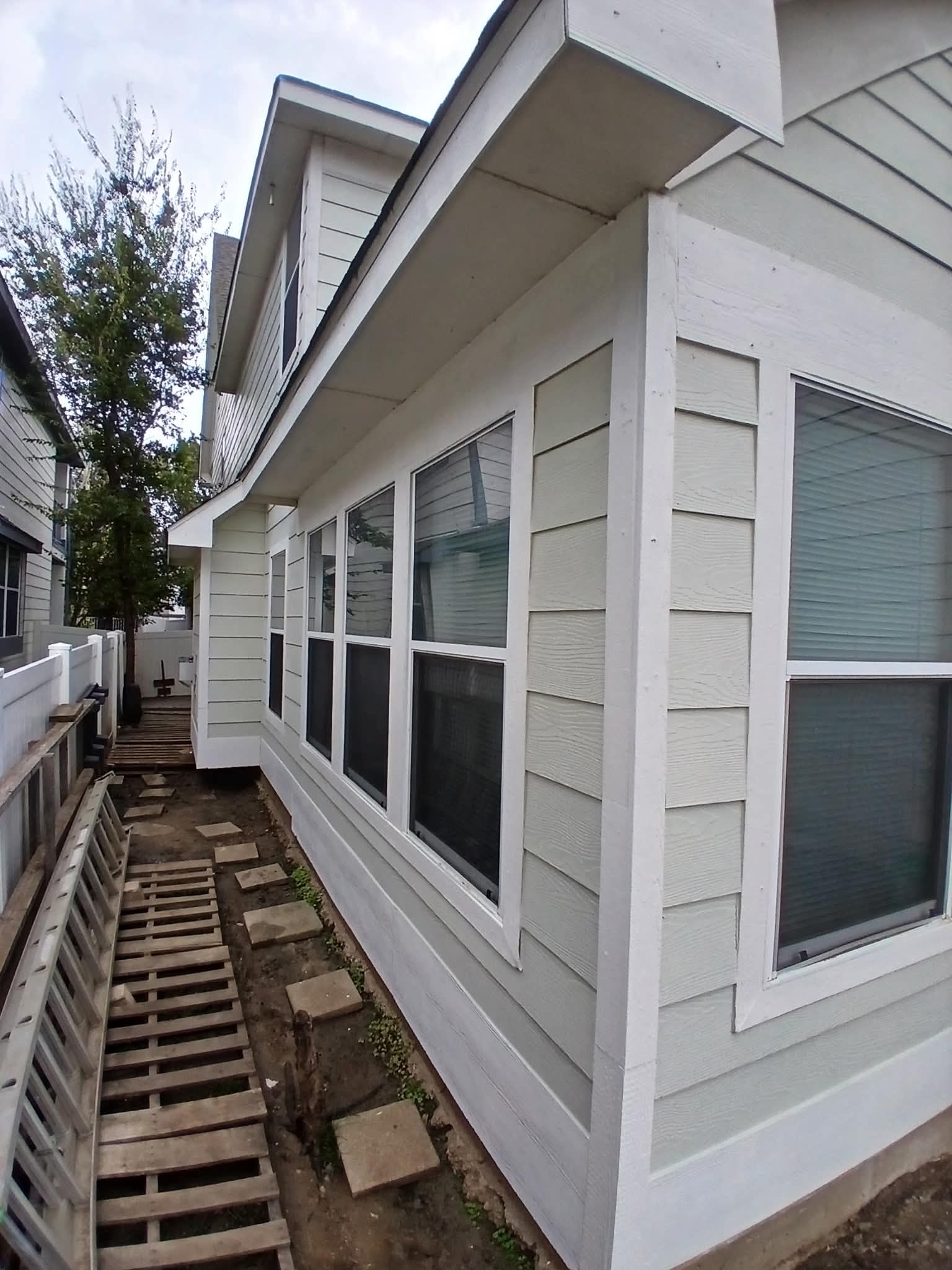 Exterior siding with windows