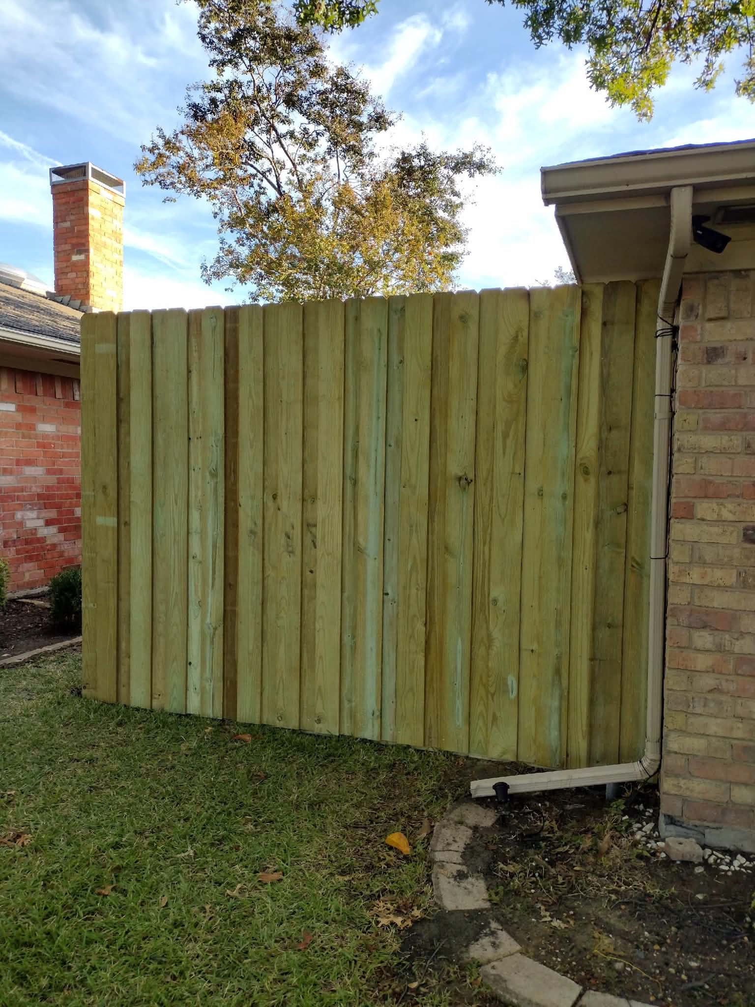 Wood fence installation